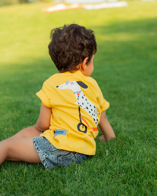 YELLOW SKATE DOG T-SHIRT