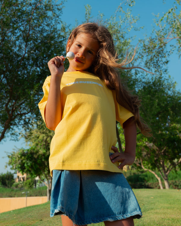 YELLOW SKATE DOG T-SHIRT