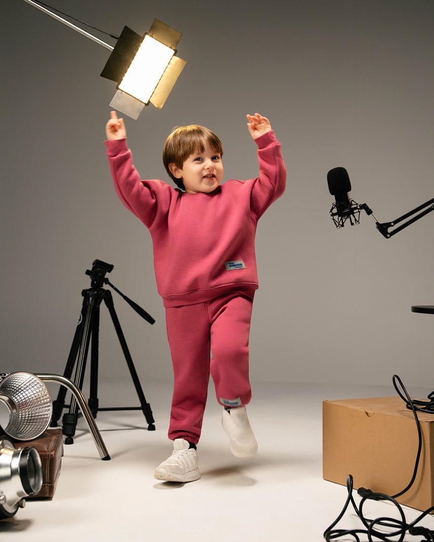 Maroon Pink Melton Set