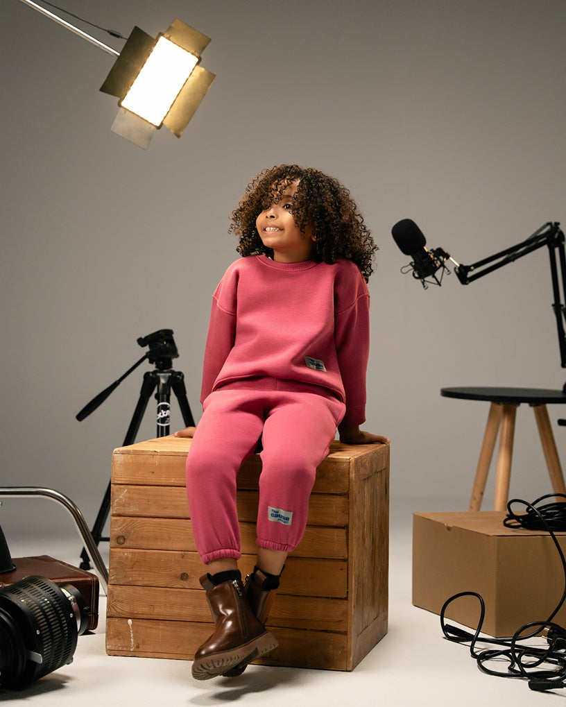 Maroon Pink Melton Set